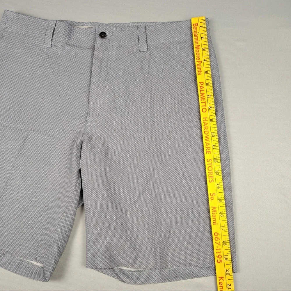 Callaway Golf Shorts Mens 36 Gray Micro Check Stretch Performance Flat Front